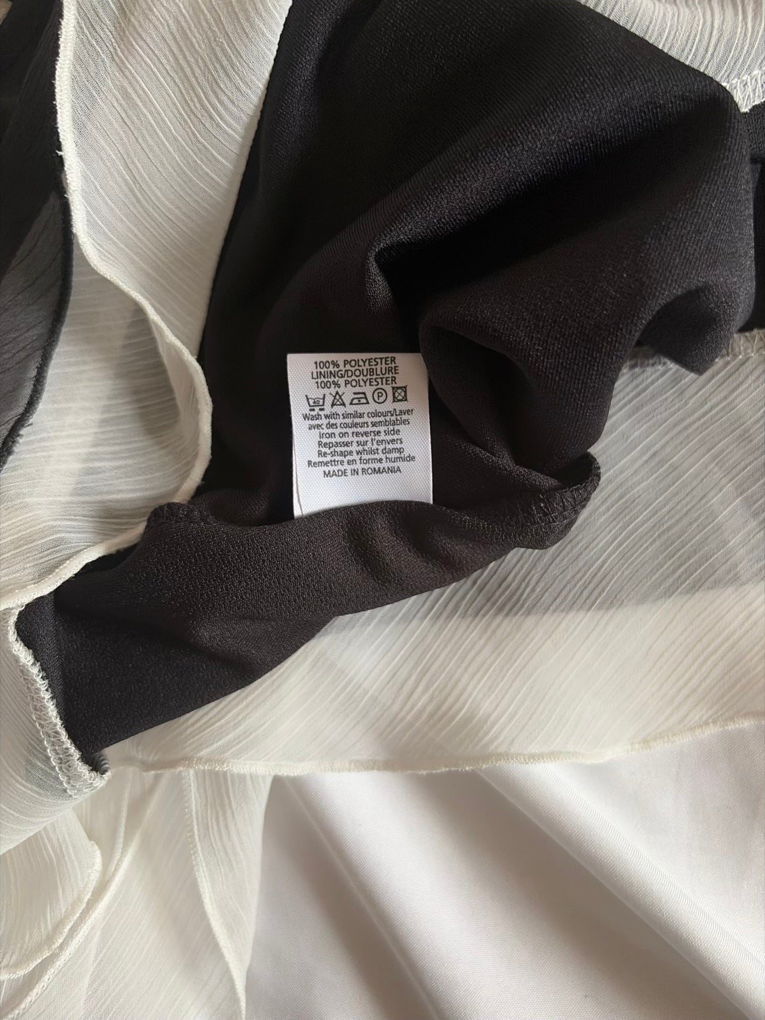 Vintage Y2K Grungy Black and White Tie Bust Cami with Double Straps