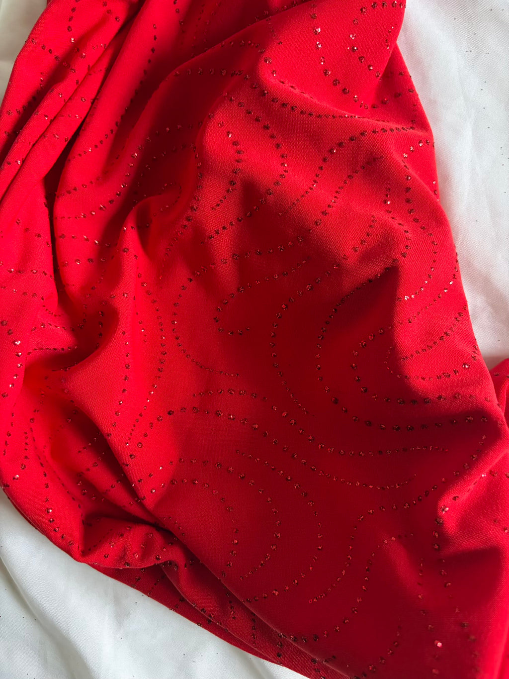 Vintage 1990s Red Asymmetrical Sparkly Dress