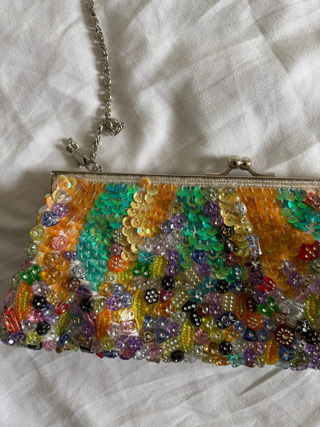 Vintage 2000s Graffity Paris French Heavily Beaded Embellished Bag