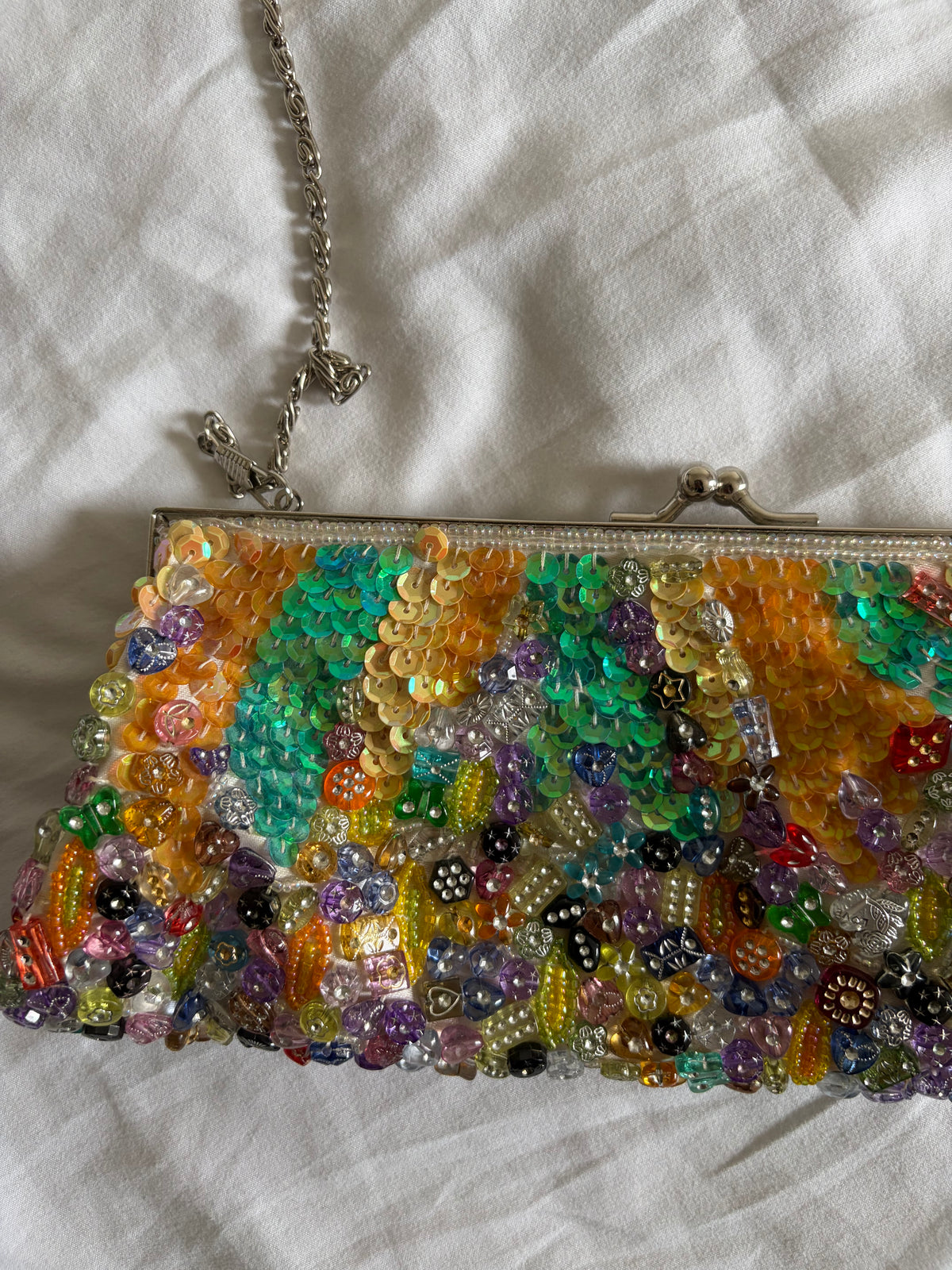 Vintage 2000s Graffity Paris French Heavily Beaded Embellished Bag