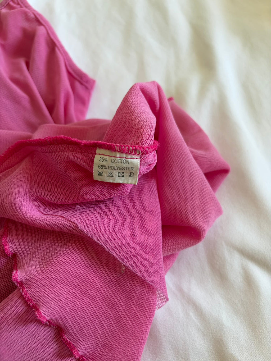 Vintage Y2K bubblegum pink micromesh cami with sequin and beaded detail