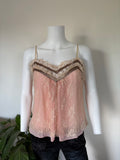 Vintage 2000s Lace Coquette Cami with Embroidery