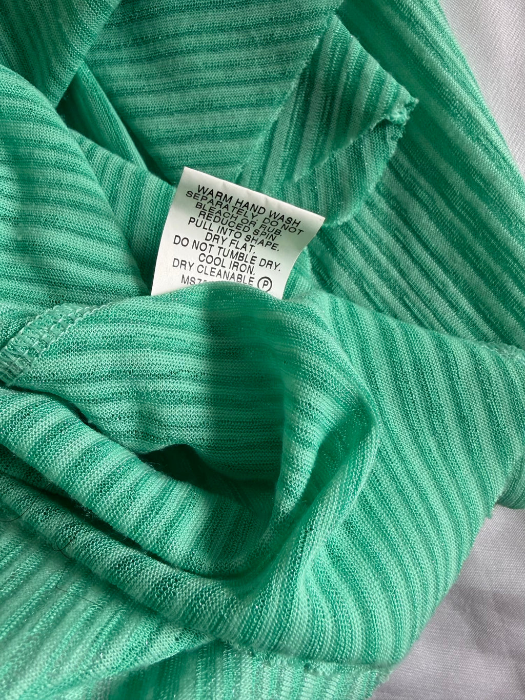Vintage Y2K Turquoise Pinstripe Handkerchief Hem Cami