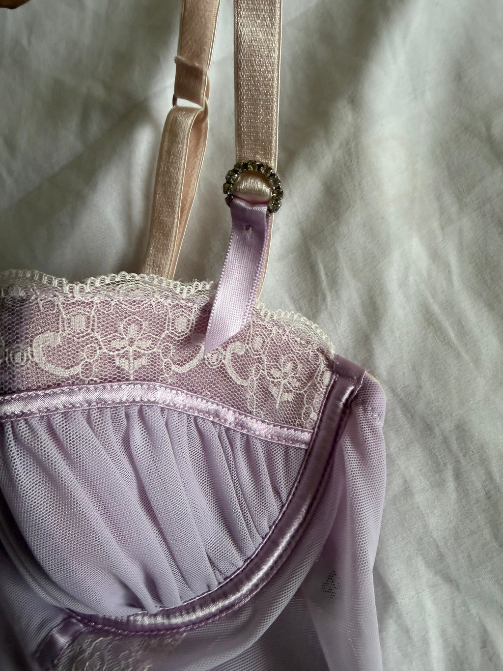 Vintage 2000s Lilac Lace Babydoll with Diamantés