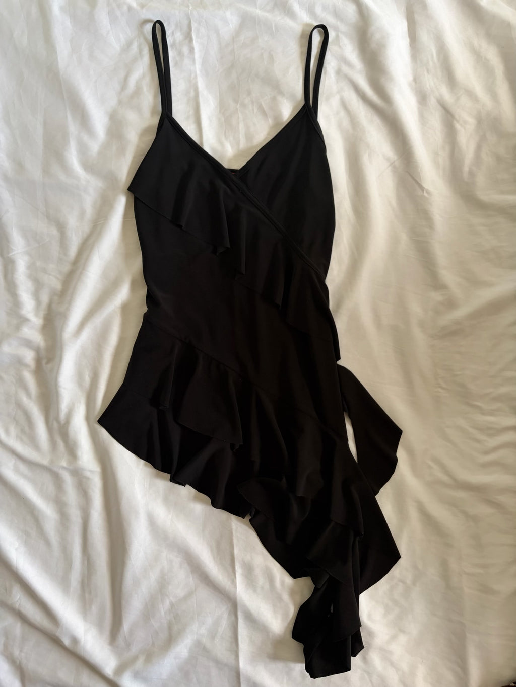 Vintage 1990s Black Dark Fairy Cami with Long Asymmetrical Hem