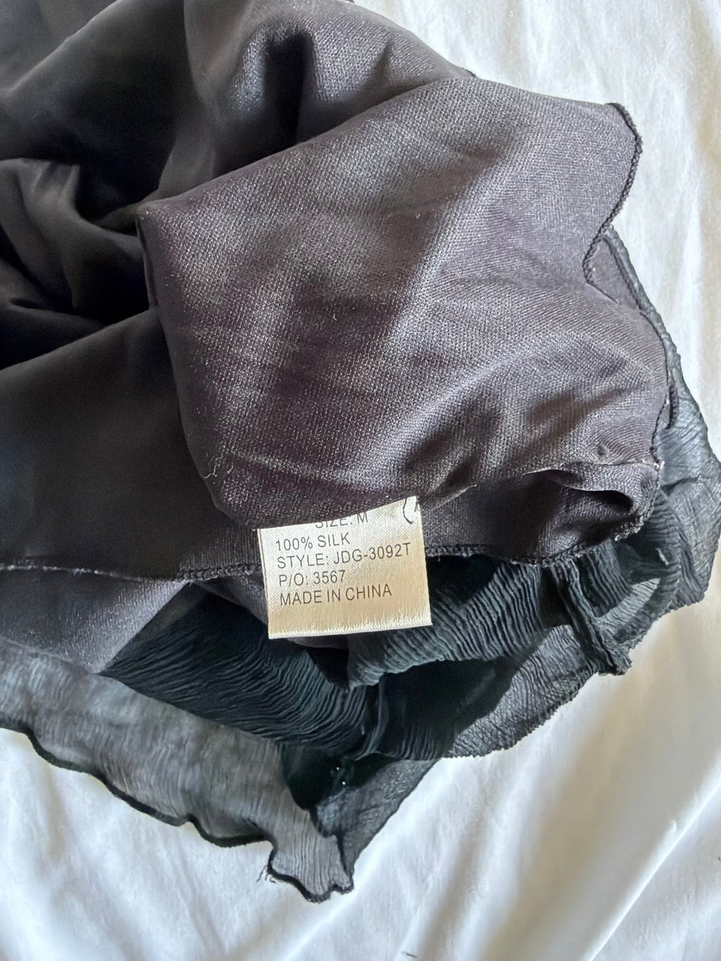 Vintage 1990s Black Floaty Silk Halterneck with Sequins and Beads
