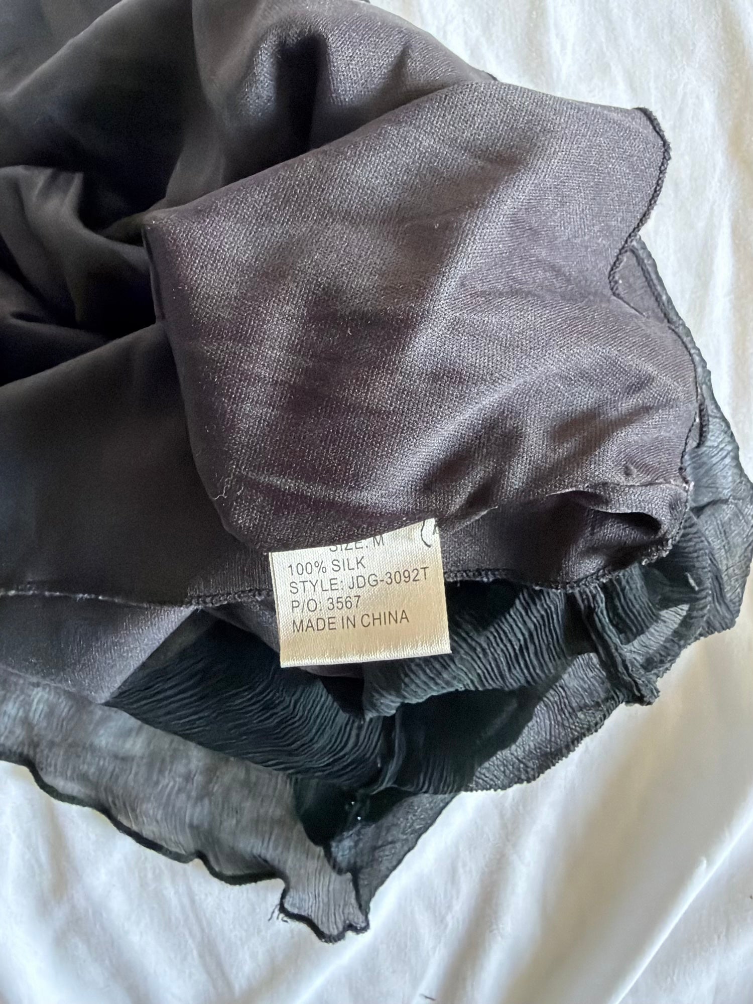 Vintage 1990s Black Floaty Silk Halterneck with Sequins and Beads
