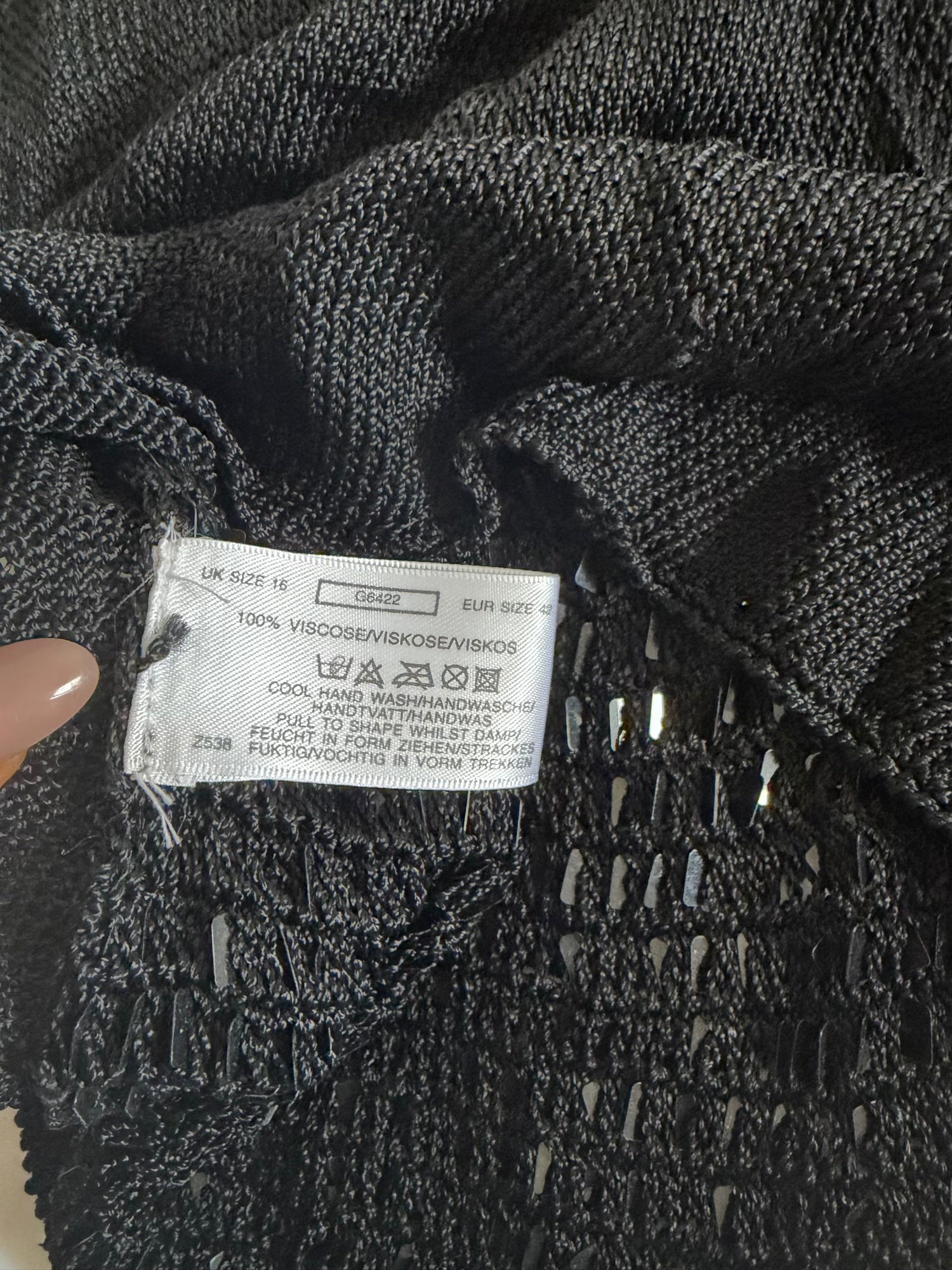Vintage Y2K Black Crochet Sequin Tank