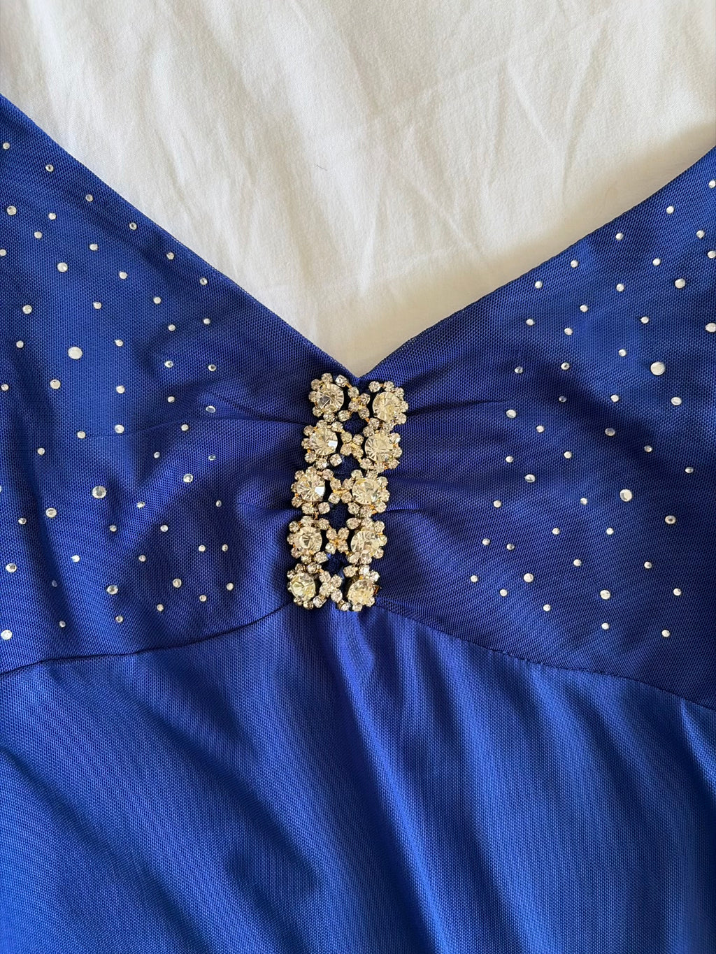 Vintage Y2K Italian Cobalt Blue Mesh Cami with Sparkly Bust