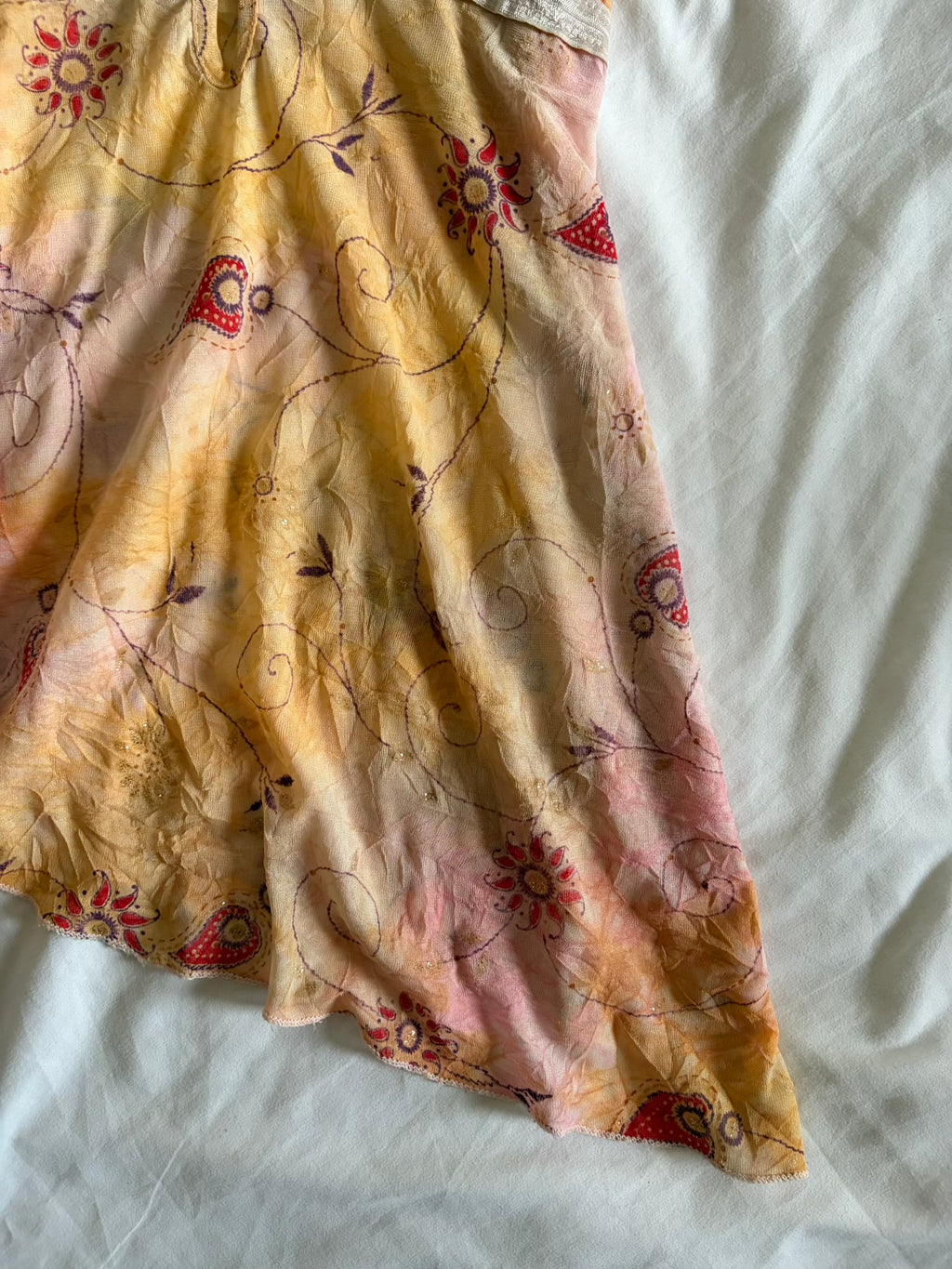Vintage 2000s Asymmetrical Hem Mesh Cami with Keyhole Detail