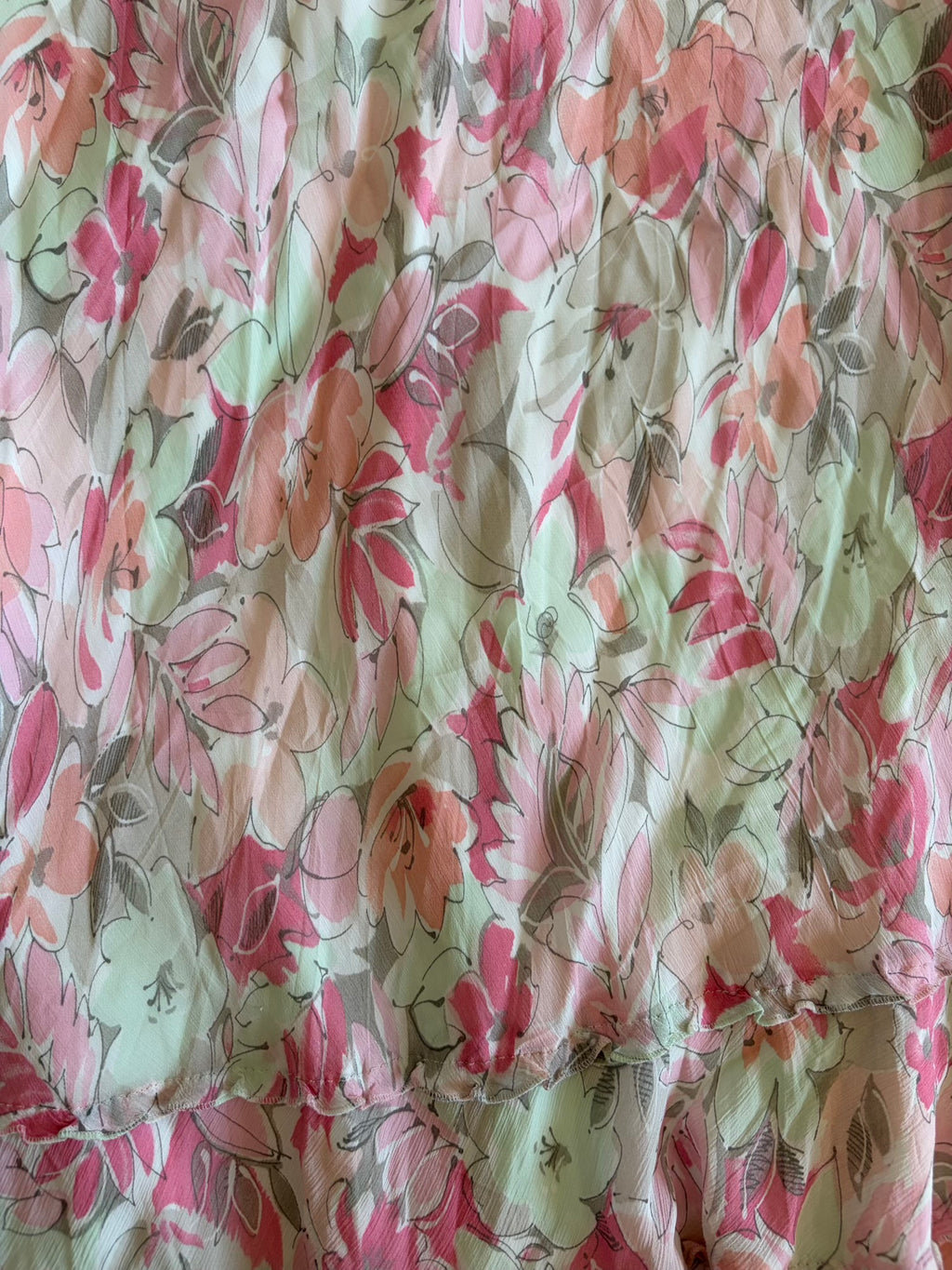 Vintage Y2K pastel floral maxi skirt with floaty hem