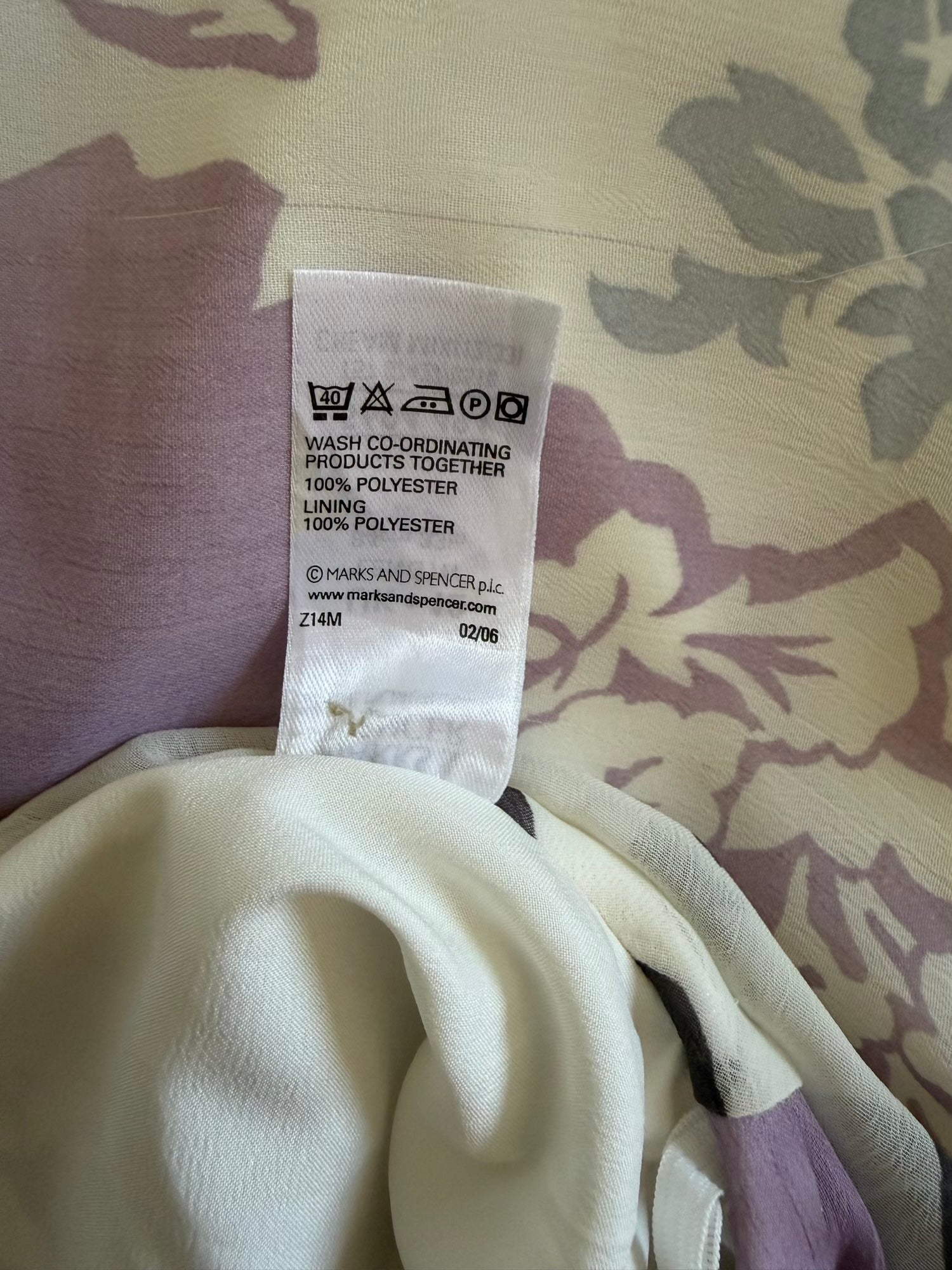 Vintage Y2K cream blue and purple floral floaty midi skirt