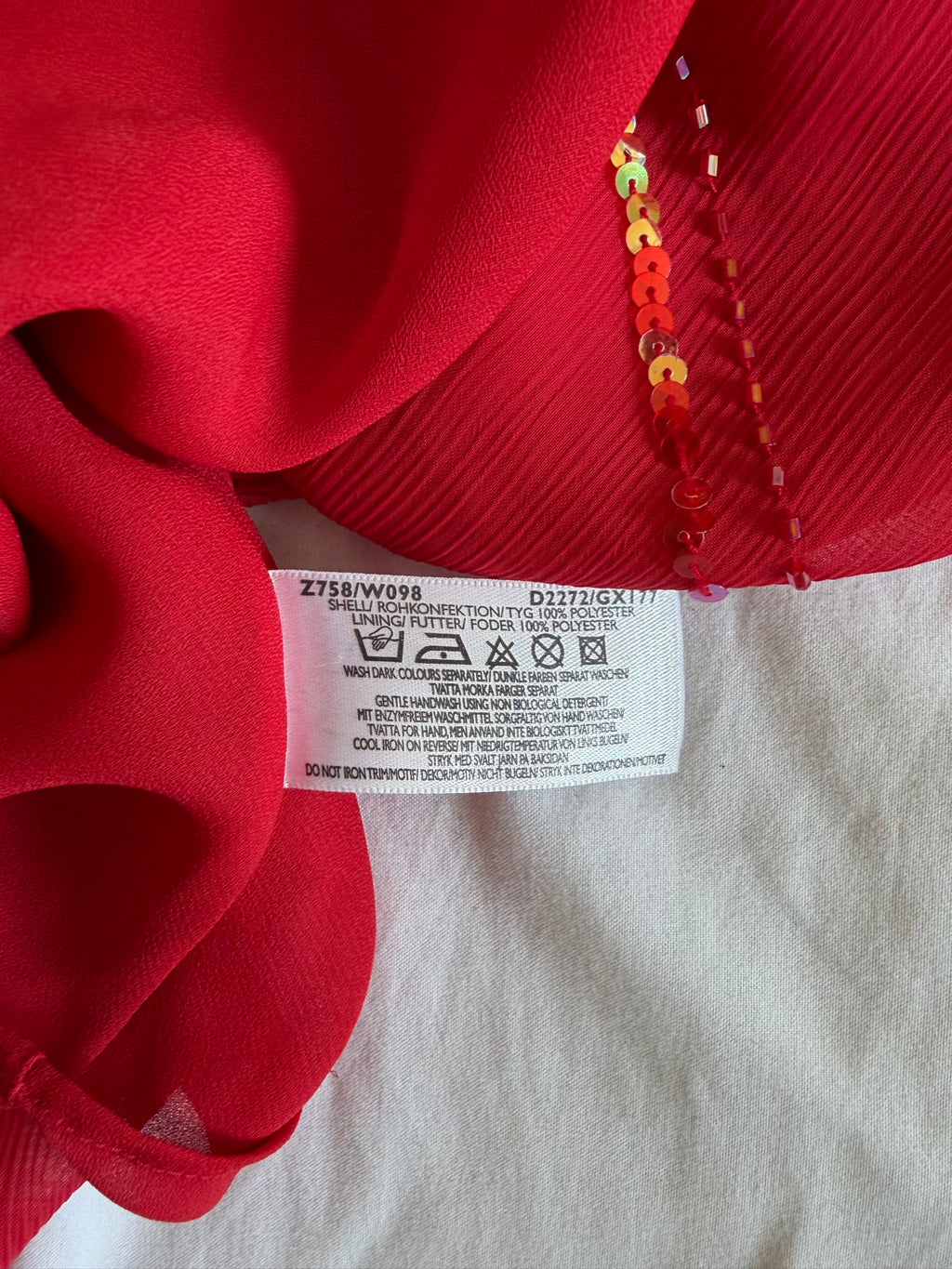 Vintage Y2K Sequin and Beaded Red Floaty Cami