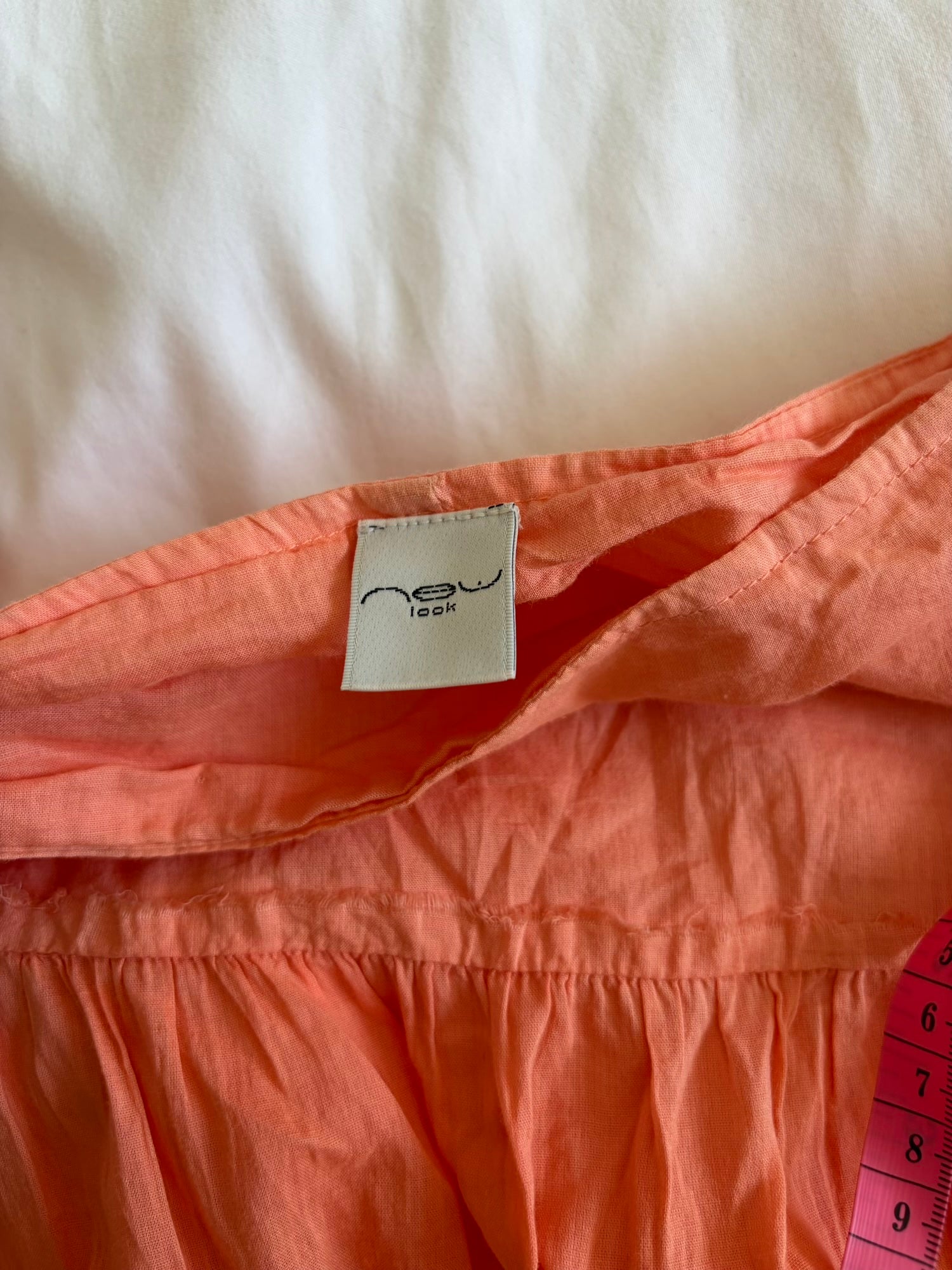 Vintage Y2K sunset orange cotton midi tiered skirt with sequin hem