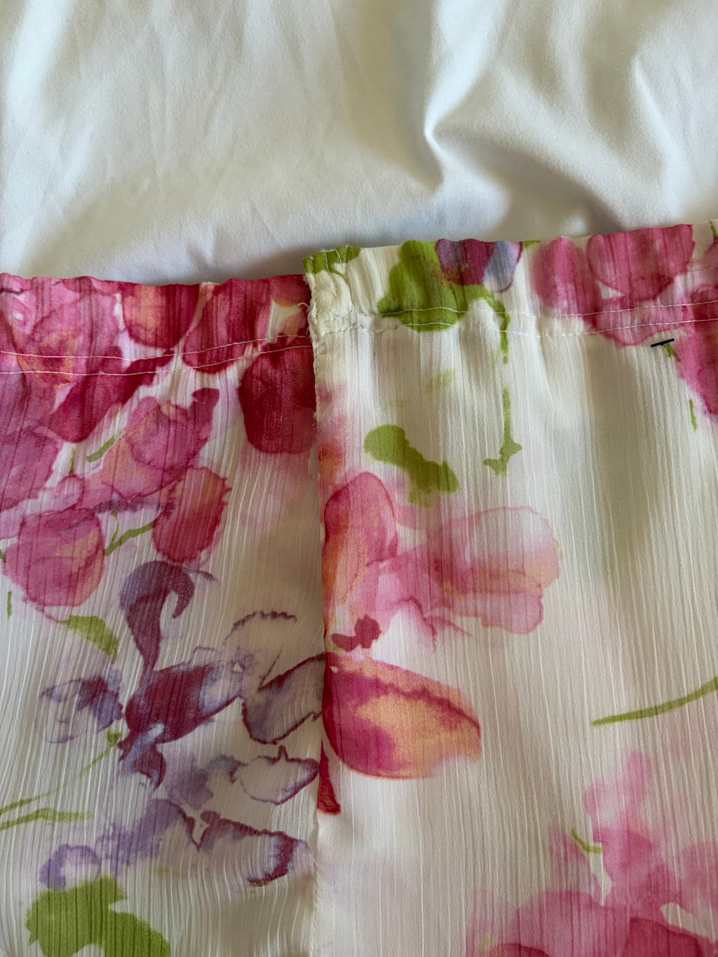 Vintage 1990s Italian cream romantic midi skirt with pastel florals