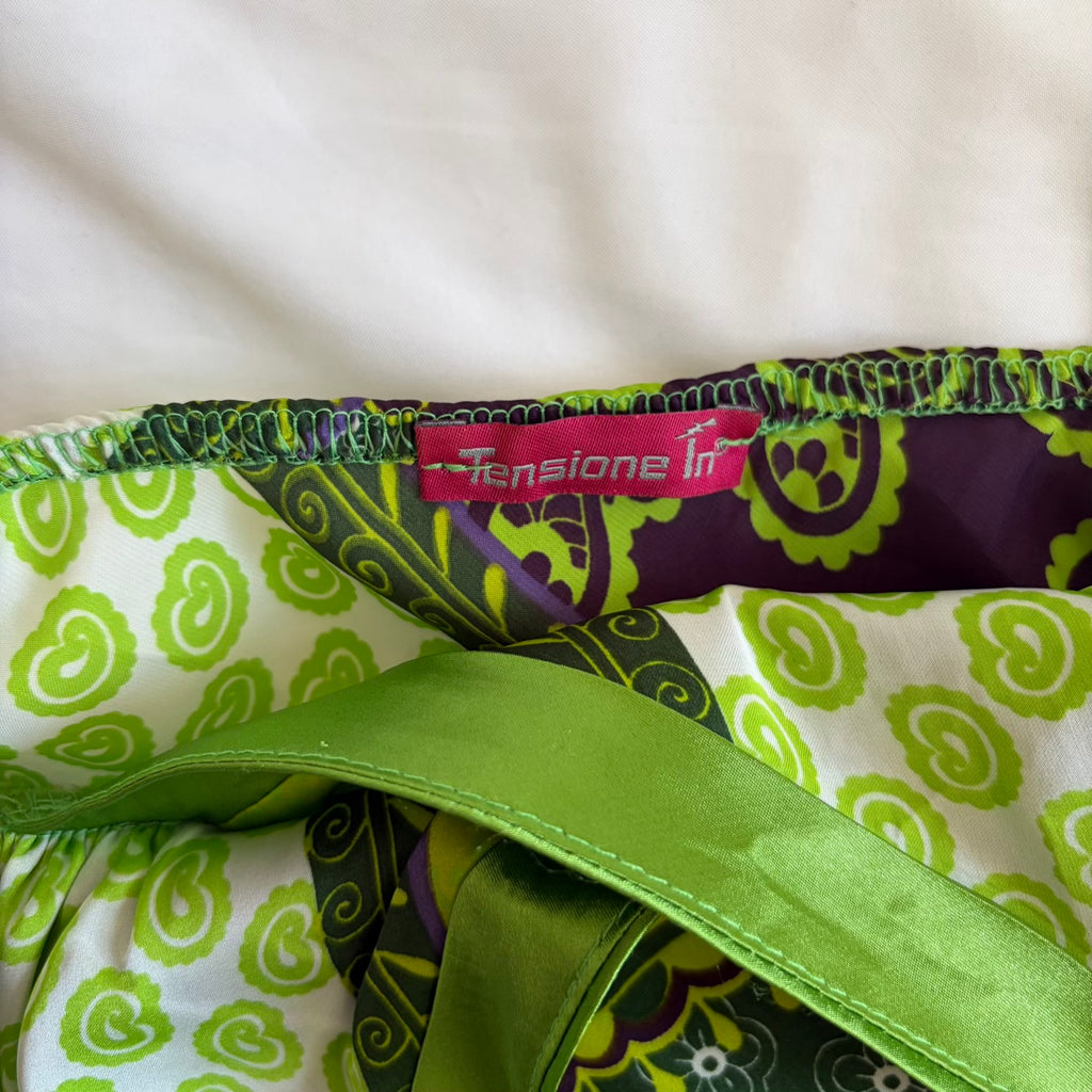 Vintage Y2K Green Paisley Tie Back Italian Cami