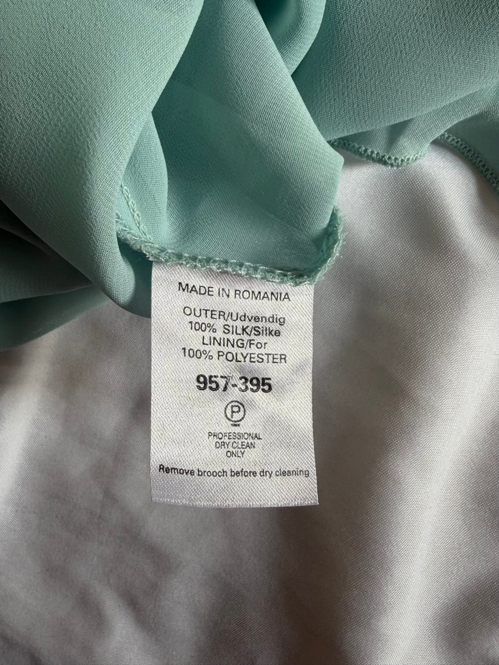 Vintage Y2K Silk Turquoise Top with Ruffle Detail