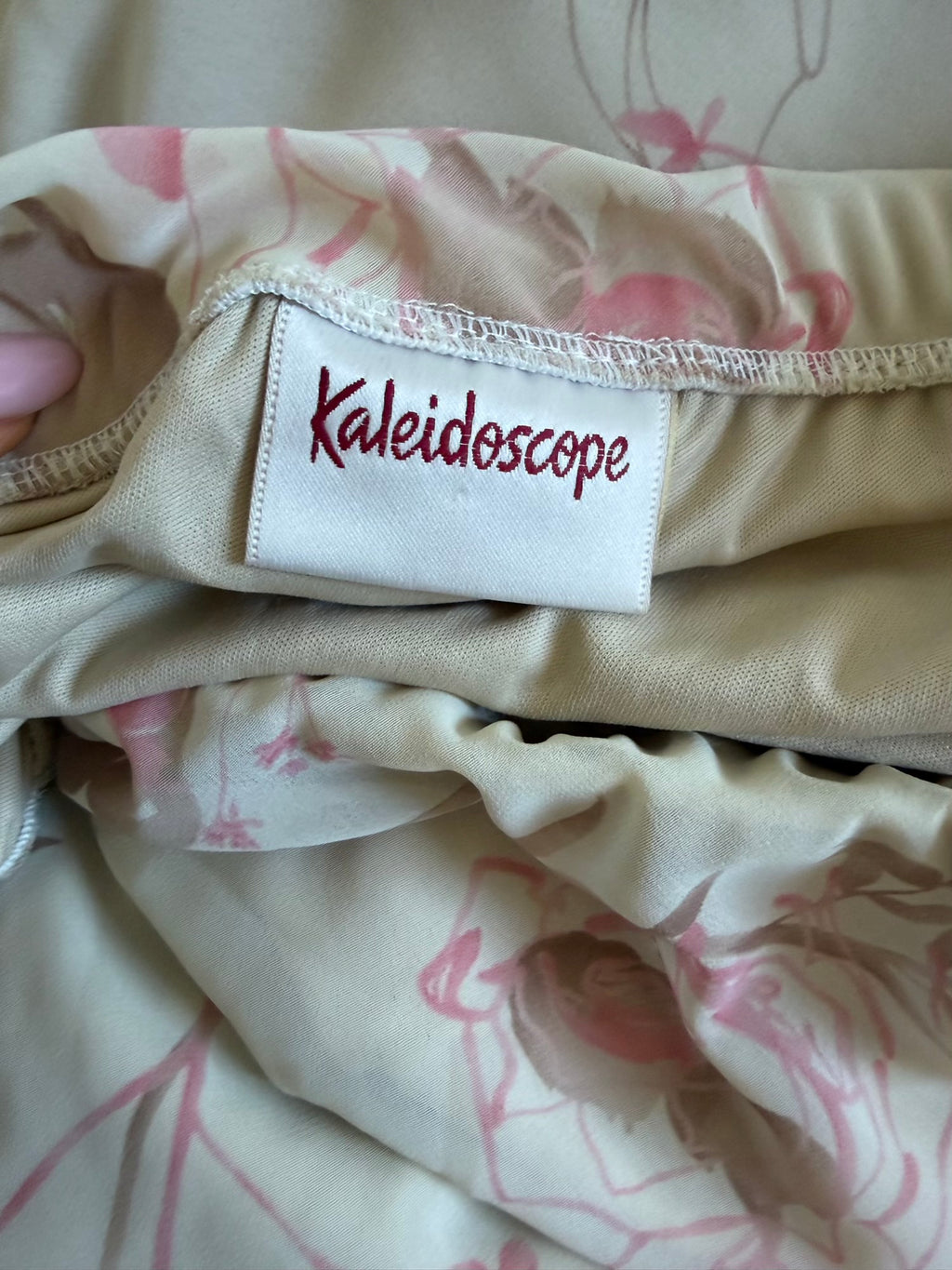Vintage Y2K double ruffle hem midi skirt with pastel pink floral detail