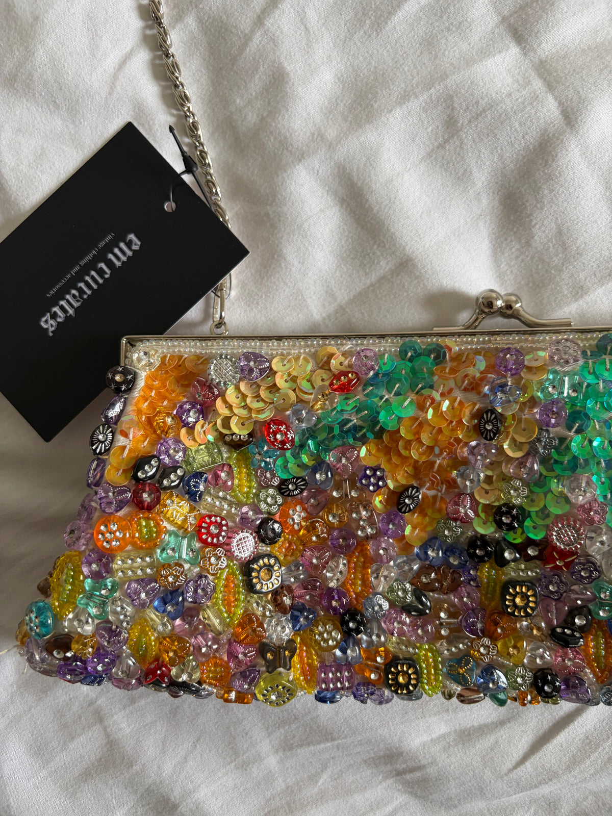 Vintage 2000s Graffity Paris French Heavily Beaded Embellished Bag