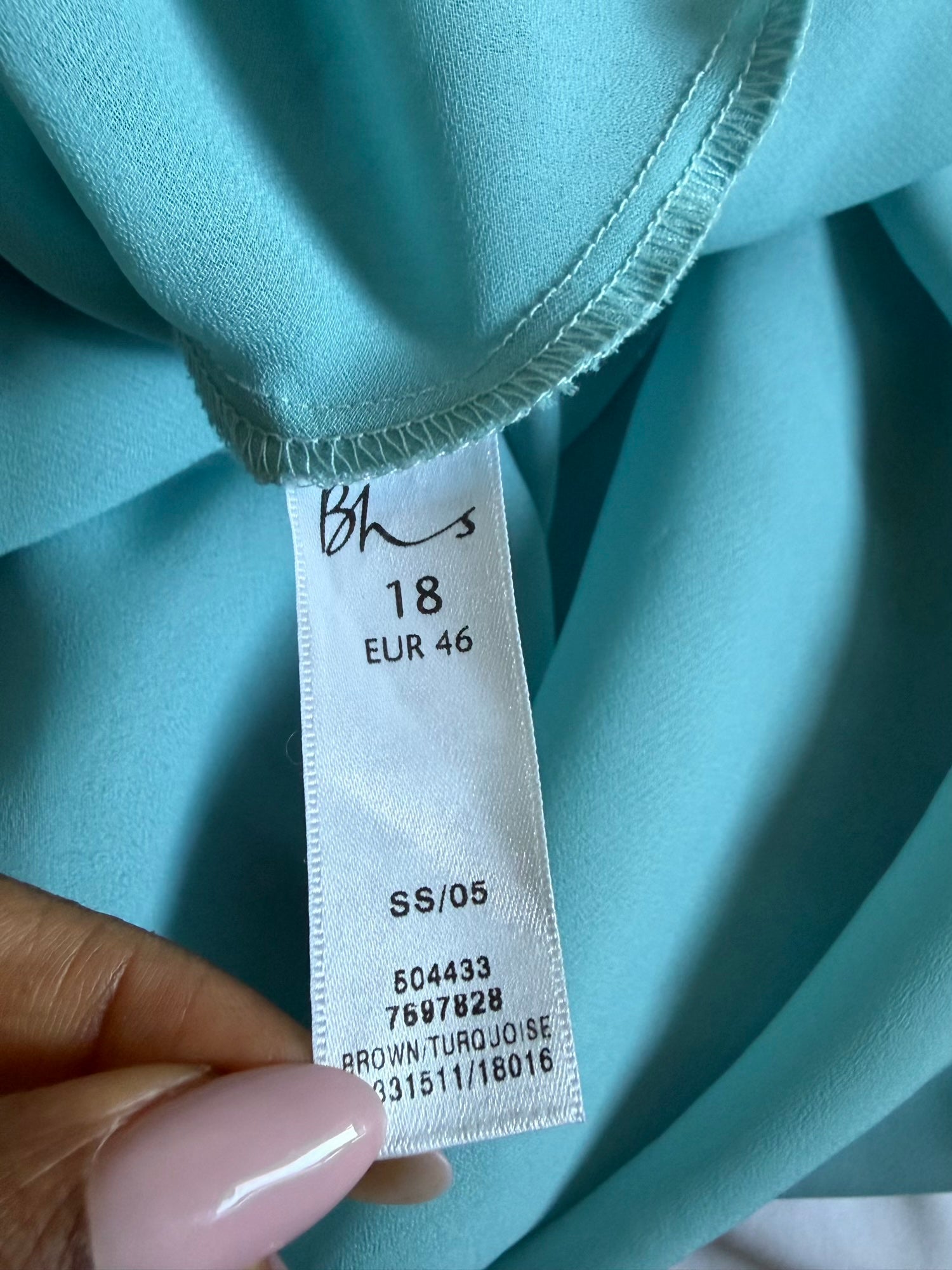 Vintage Y2K turquoise and brown floral romantic floaty midi dress