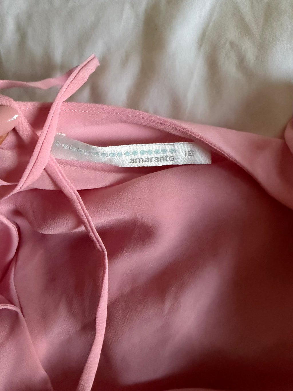 Vintage Y2K Italian baby pink cami with ruffle hem and floral applique detail