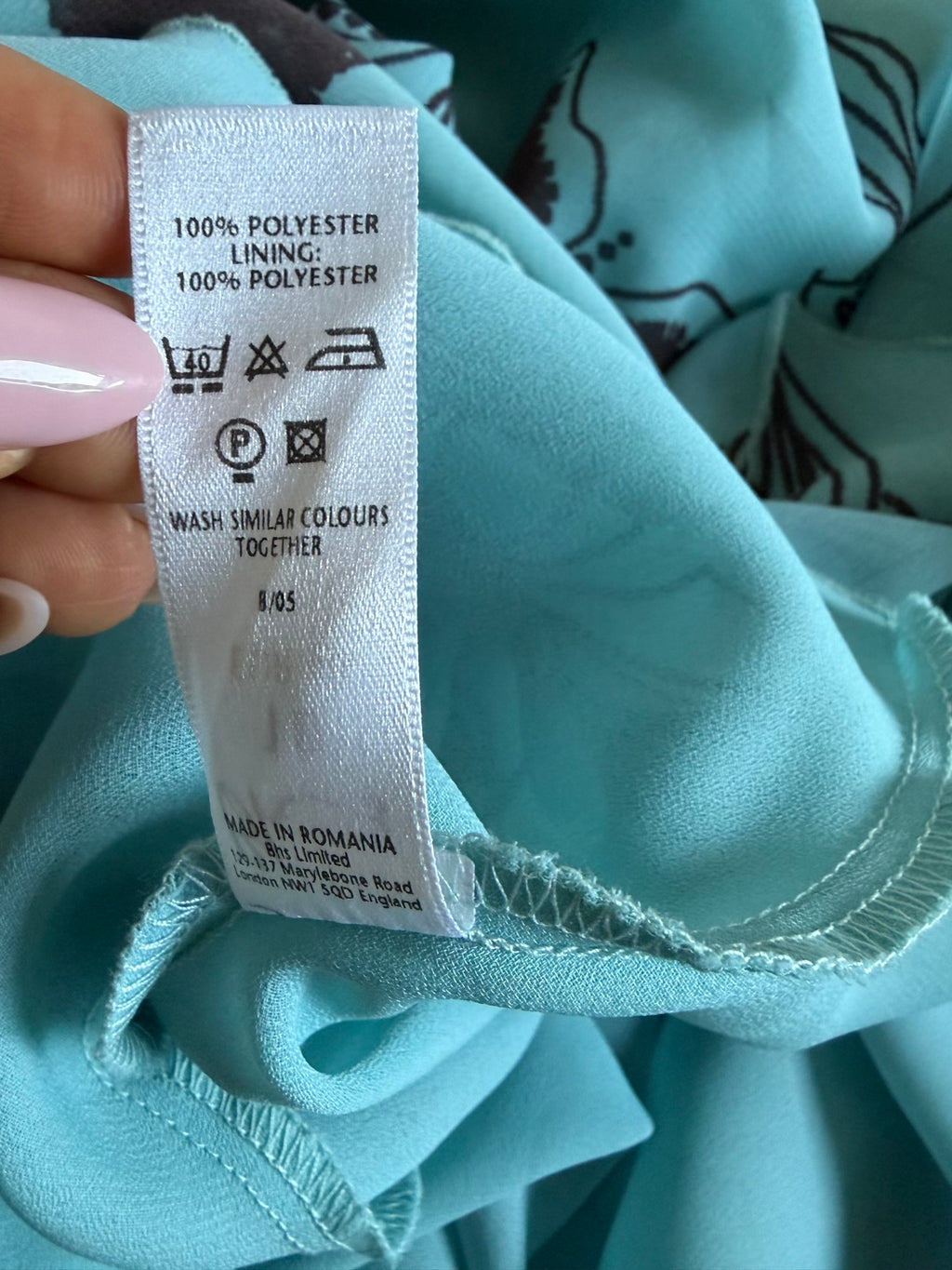 Vintage Y2K turquoise and brown floral romantic floaty midi dress