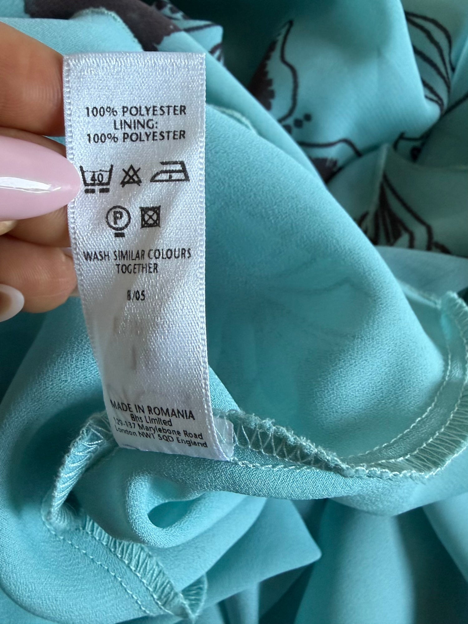 Vintage Y2K turquoise and brown floral romantic floaty midi dress