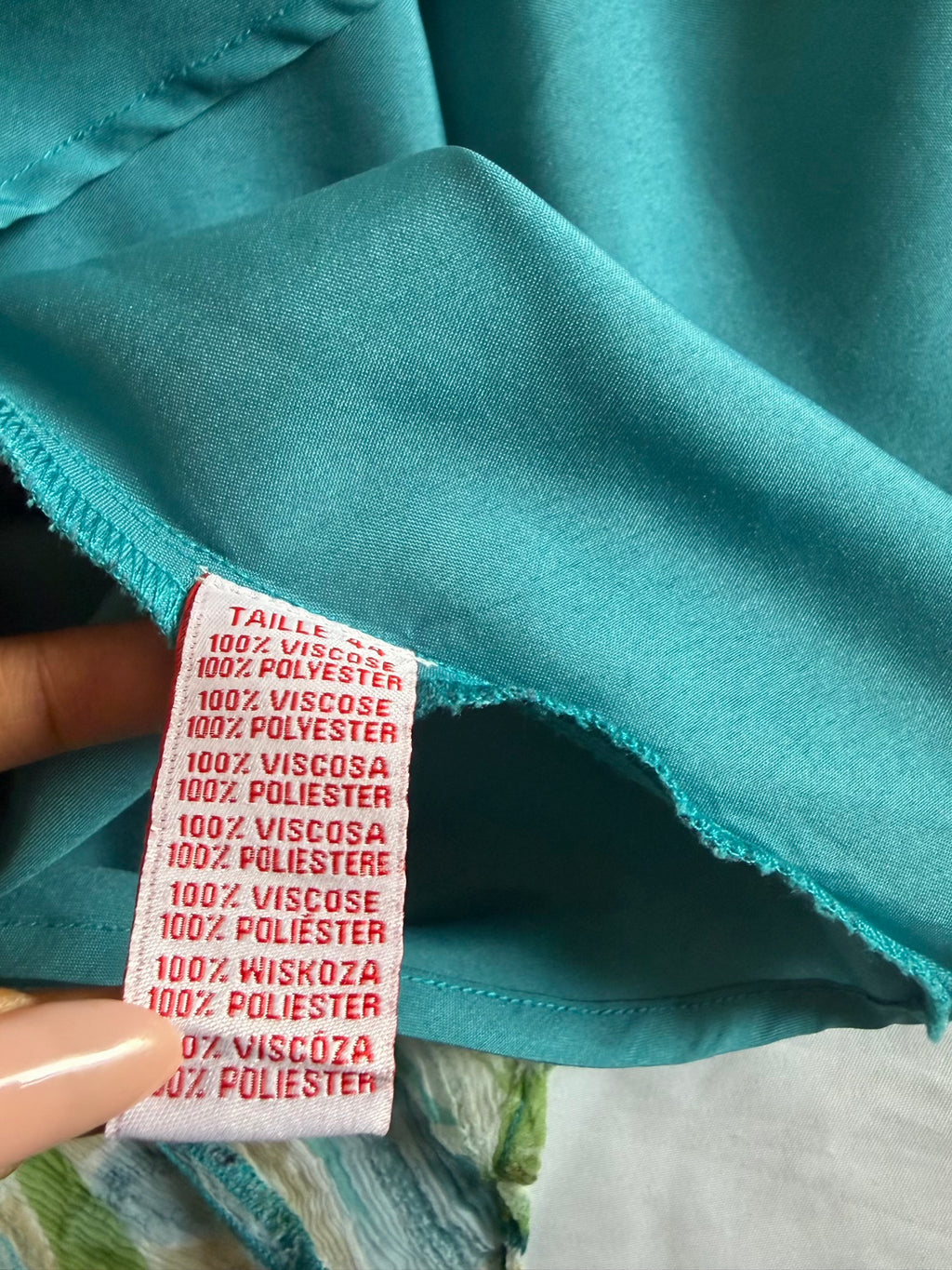 Vintage Y2K Green and Teal Floral Cami with Sequins and Beaded Detail