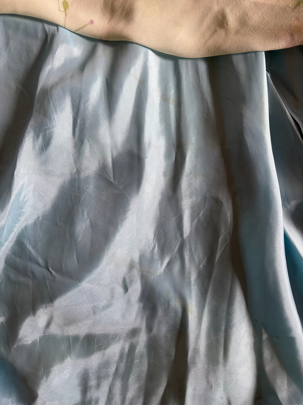 Vintage 1990s Silk Pastel Midi Dress with Florals and Beading