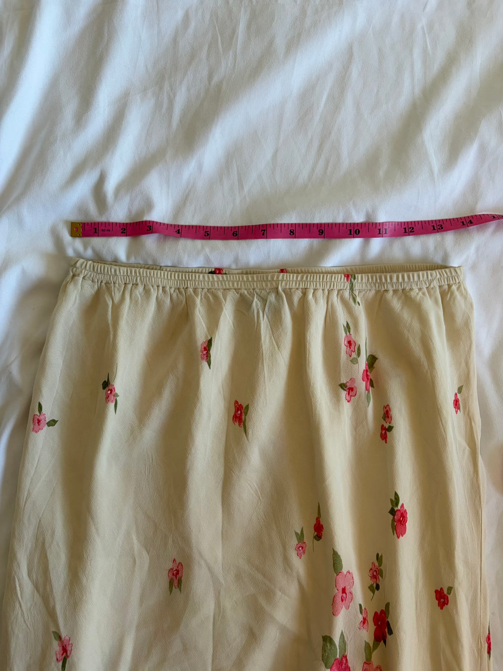 Vintage Y2K Italian maxi skirt with pink floral detail and beads