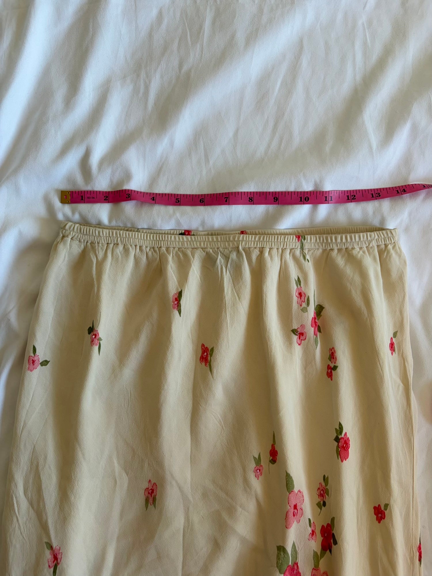 Vintage Y2K Italian maxi skirt with pink floral detail and beads