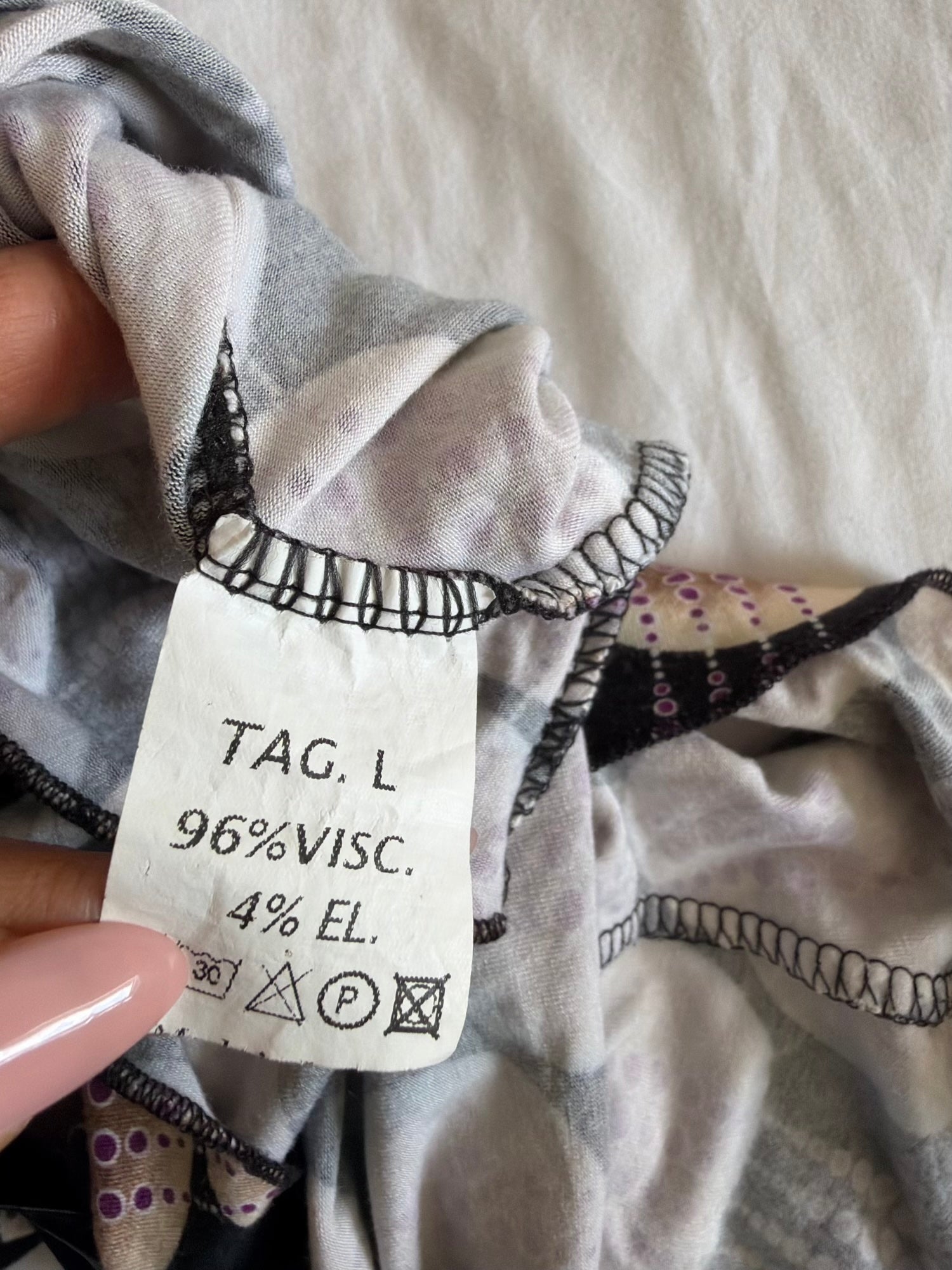 Vintage 1990s Italian Tie Back Top with Abstract Print