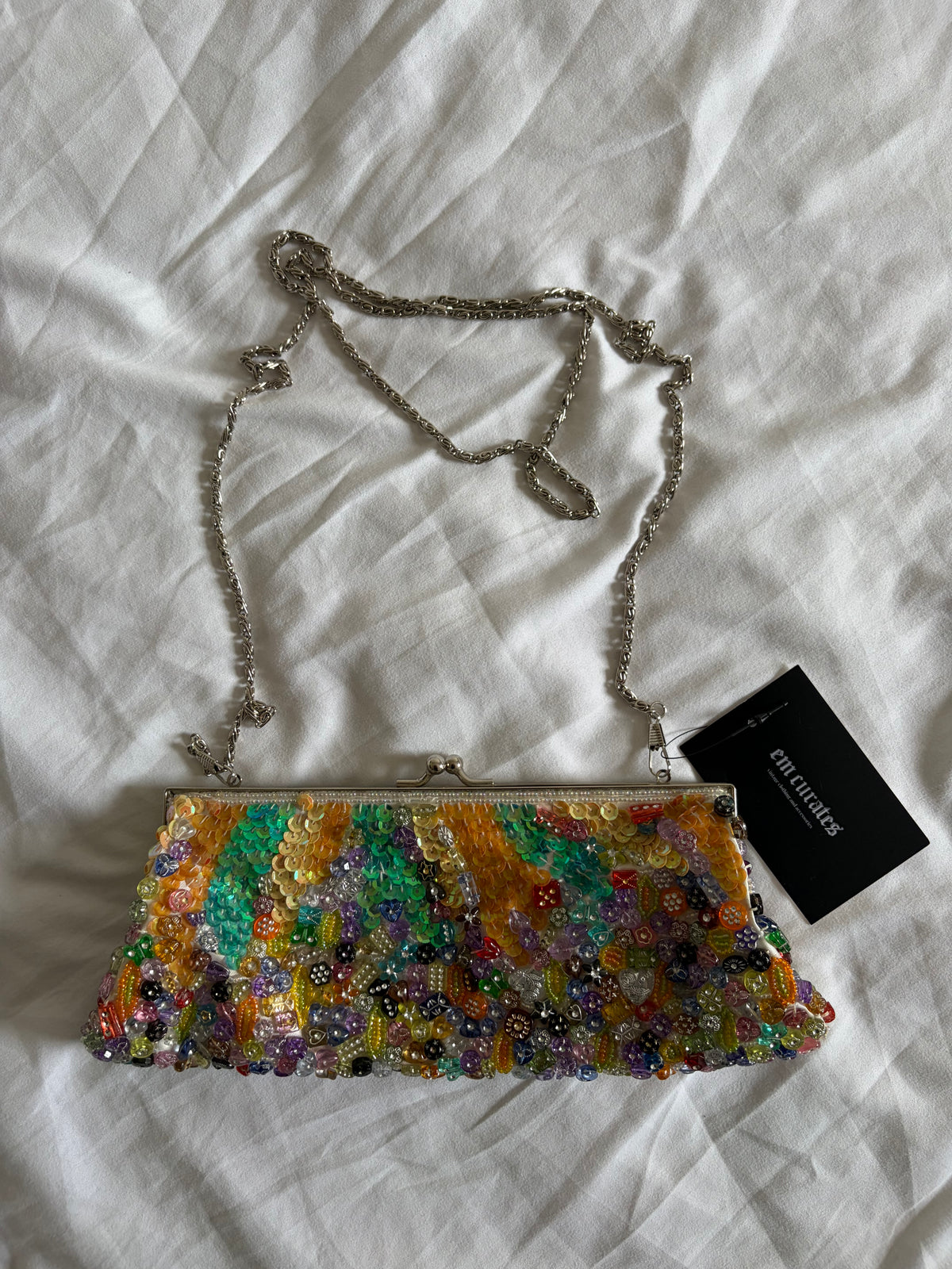 Vintage 2000s Graffity Paris French Heavily Beaded Embellished Bag