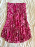 Vintage Y2K pink paisley and floral mermaid fairy hem midi skirt