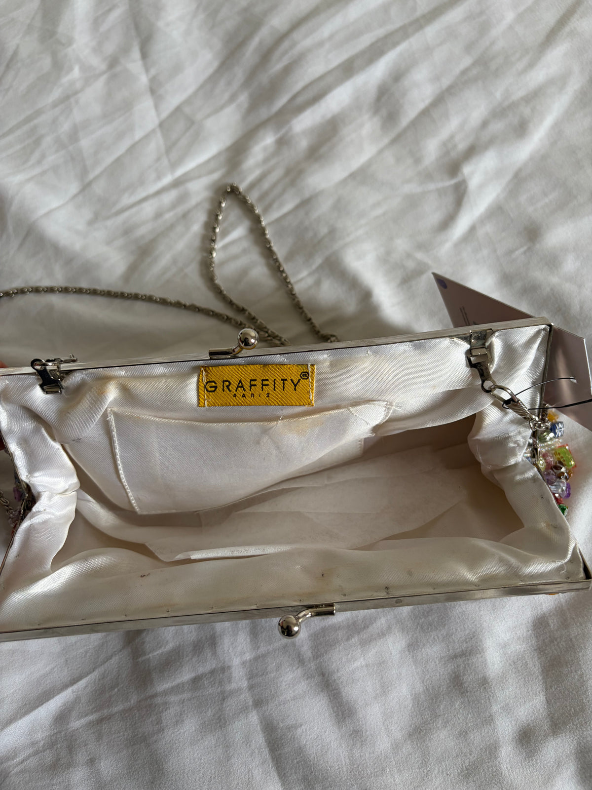Vintage 2000s Graffity Paris French Heavily Beaded Embellished Bag