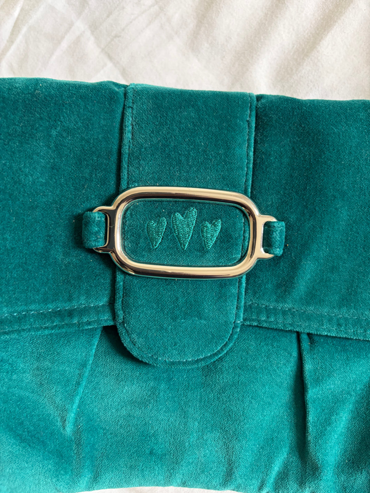 Vintage 1990s Per Una Teal Bag with Silver Buckle Detail