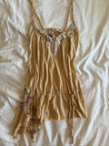 Vintage Y2K River Island asymmetrical hem fairy cami with contrast lace and sequins