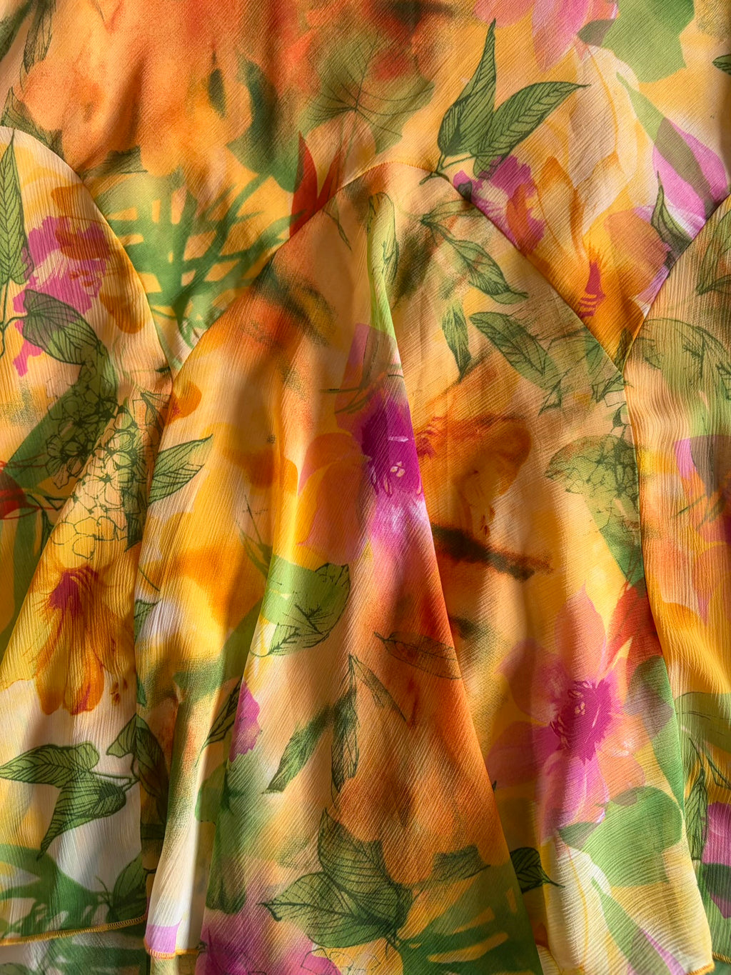 Vintage Y2K Yellow Hawaii Mermaid Hem Skirt