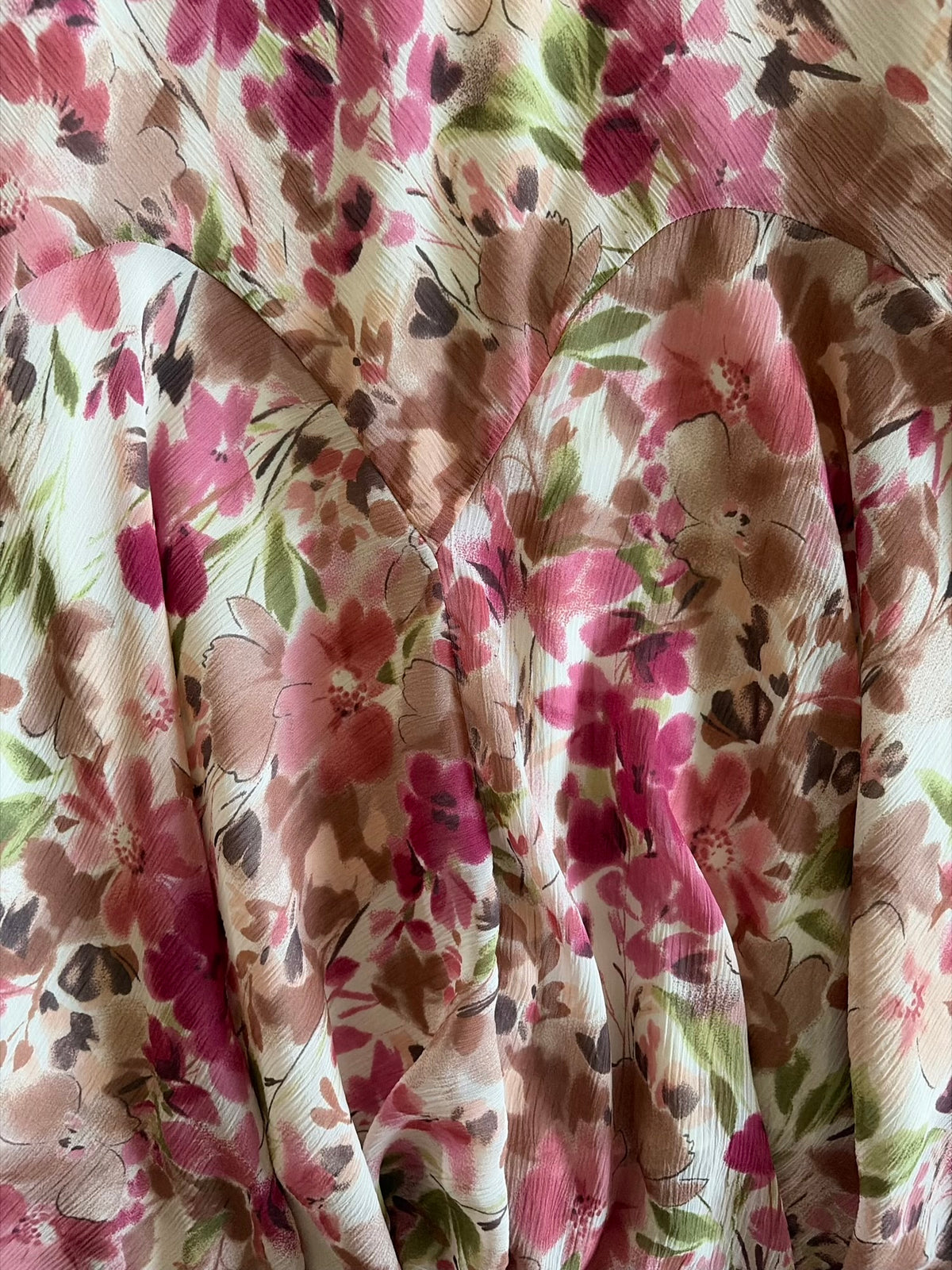 Vintage 1990s Floaty Floral Skirt with Rose Pink Detailing (Per Una)