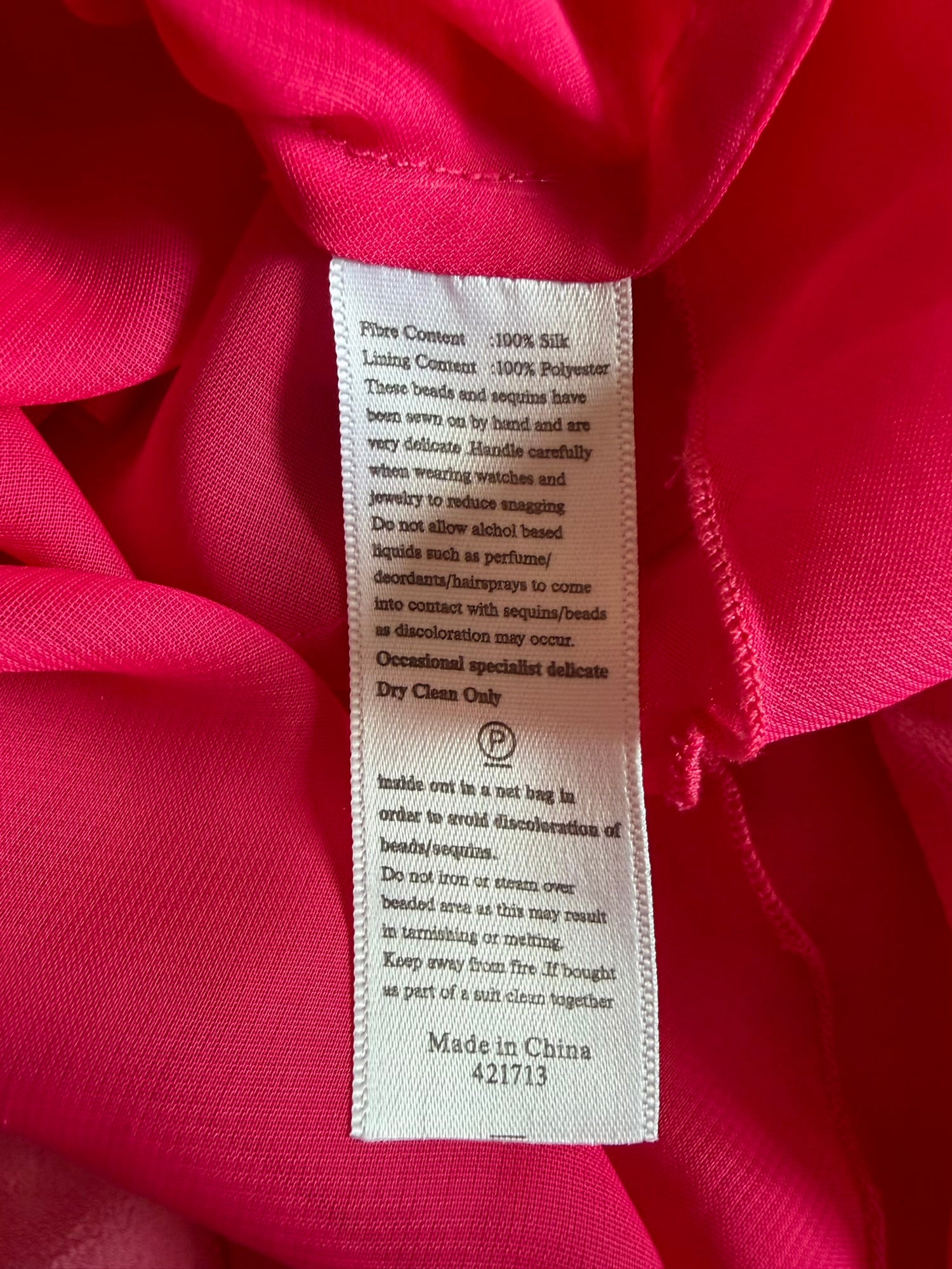 Vintage Y2K Silk Pink Halterneck with Floral Embroidery, Sequins and Beads