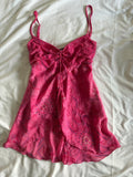 Vintage Y2K Pink Abstract Ruched Bust Cami with Beads
