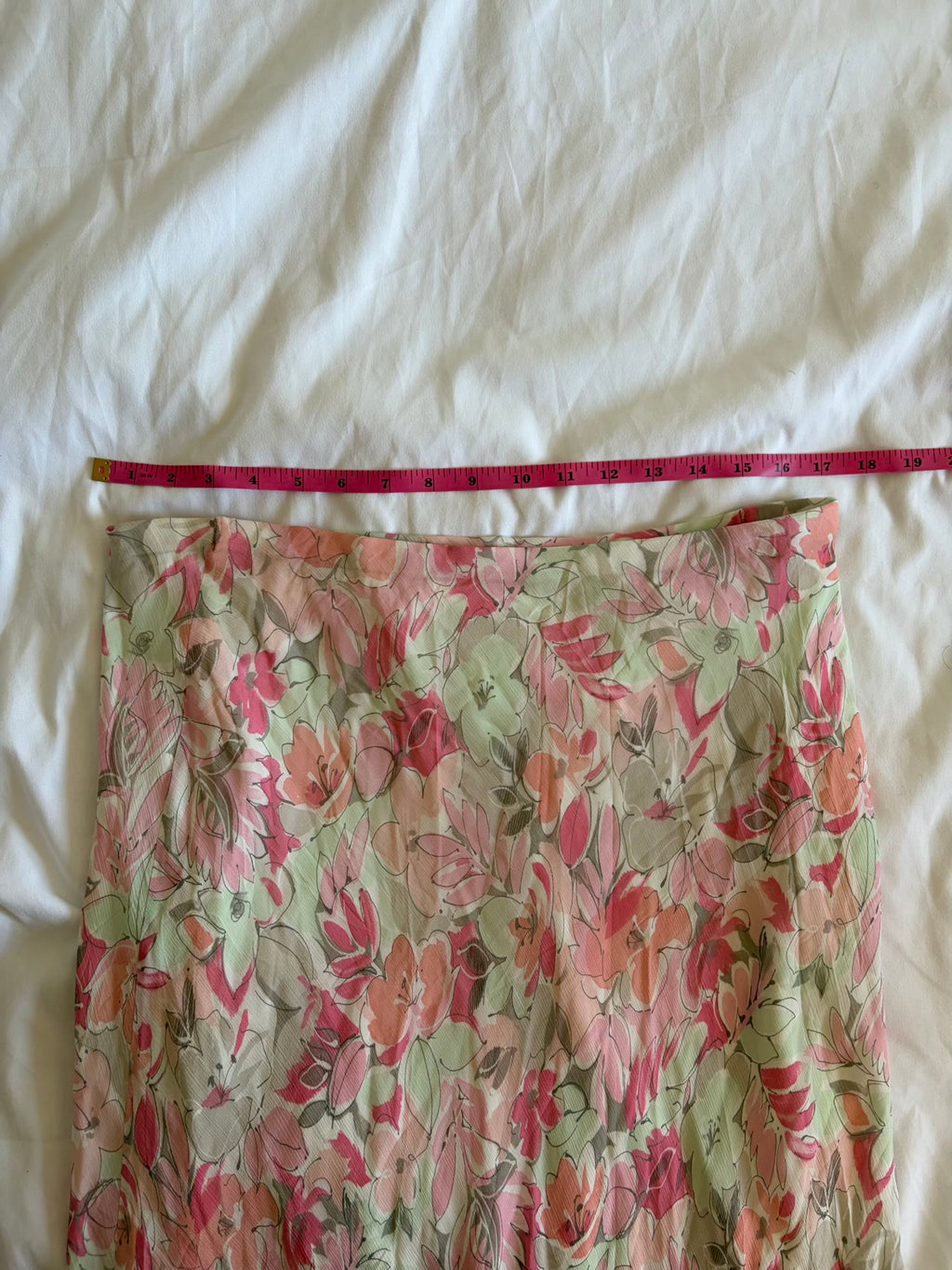 Vintage Y2K pastel floral maxi skirt with floaty hem