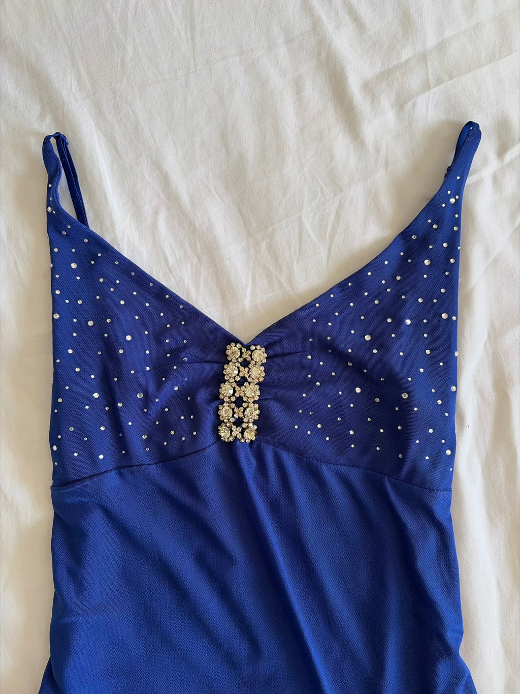 Vintage Y2K Italian Cobalt Blue Mesh Cami with Sparkly Bust
