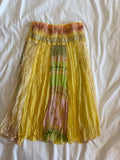 Vintage Y2K rare yellow fairy patchwork style midi skirt with sequins