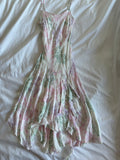 Vintage Y2K white floral asymmetrical hem fairy dress with pastel florals