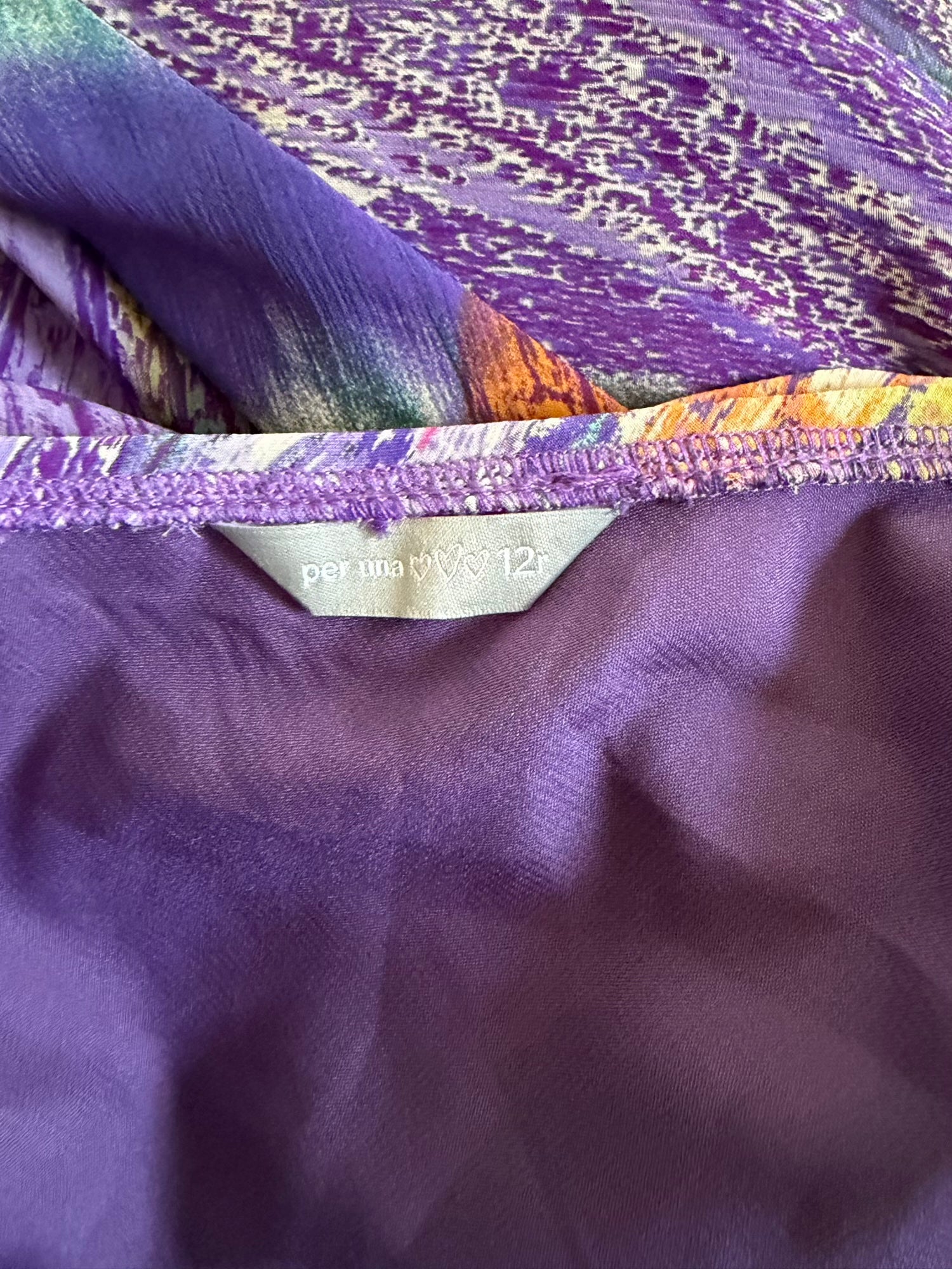 Vintage 1990s Purple Paisley Mermaid Hem Skirt