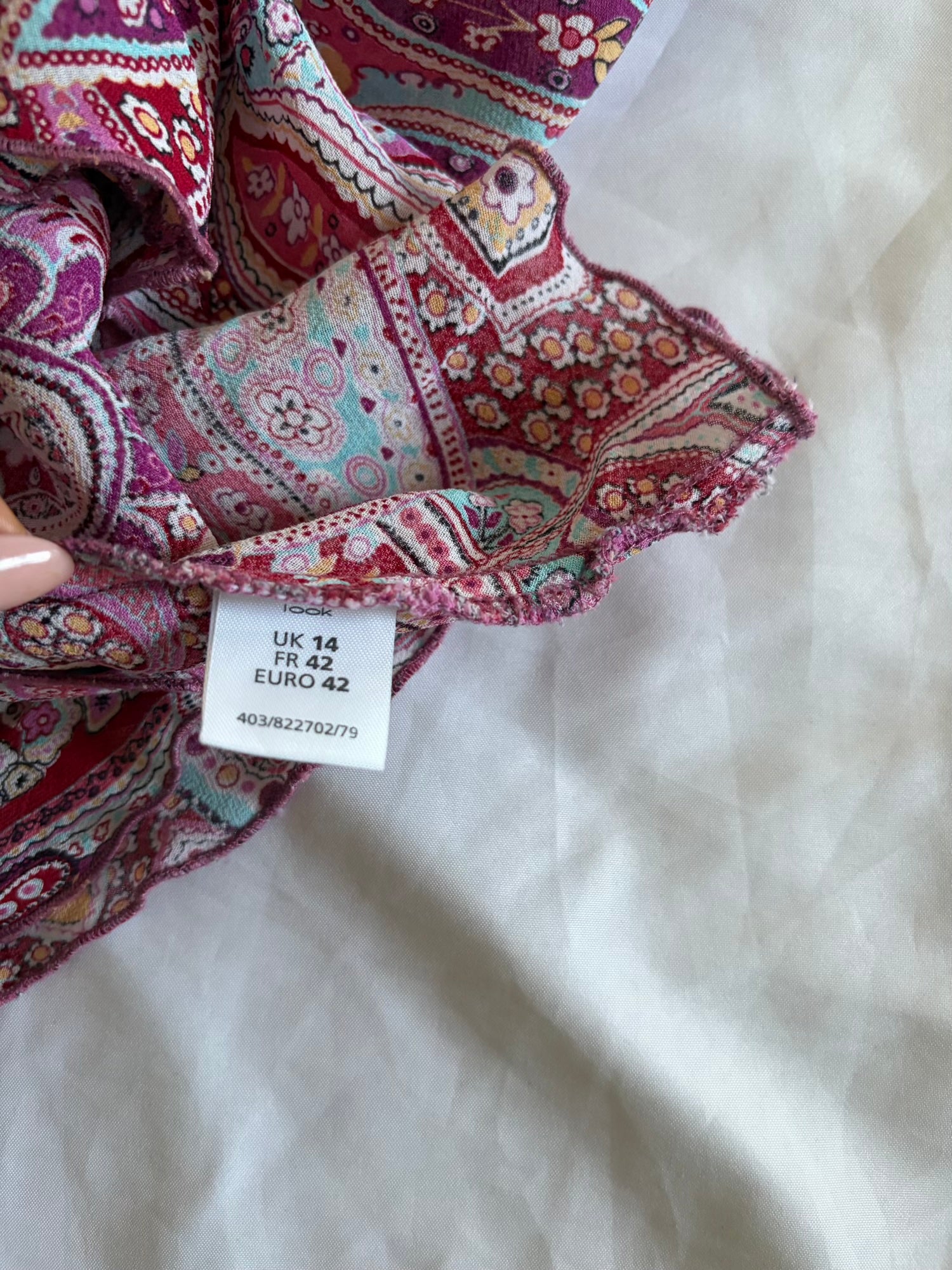 Vintage Y2K pink paisley halterneck cami with floaty fairy hem
