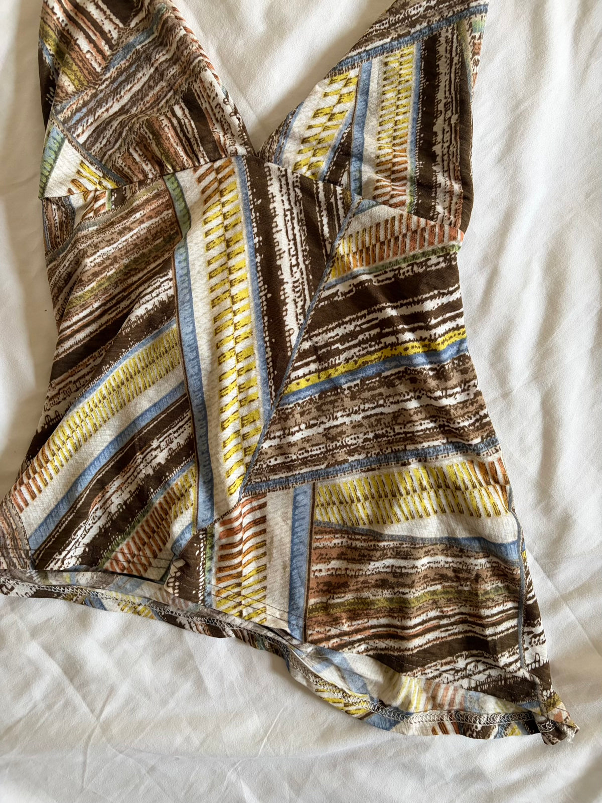 Vintage 1990s Asymmetrical Hem Open Back Halterneck Cami