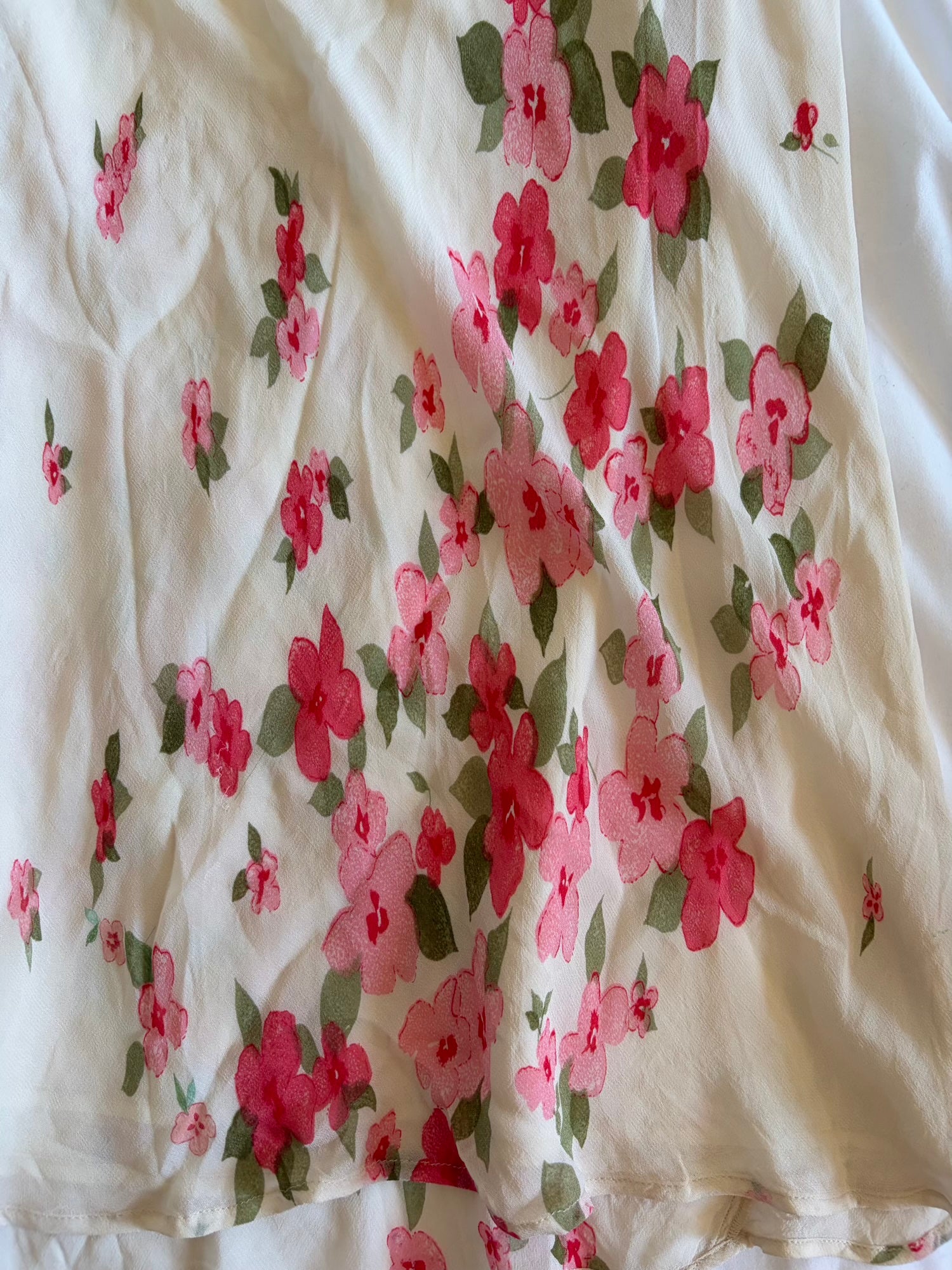 Vintage Y2K Italian maxi skirt with pink floral detail and beads