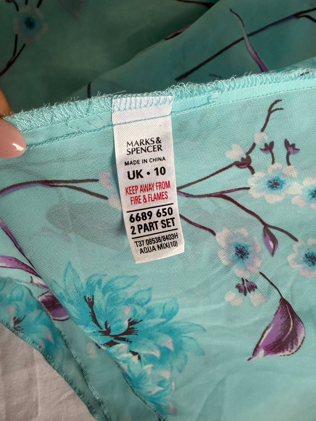 Vintage 2000s Blue Floral Tie-Bust Lace Cami
